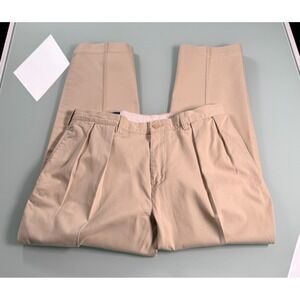 Polo‎ Ralph Lauren Ethan Pant Mens 35x29 100% Cotton Khaki Pleated Front